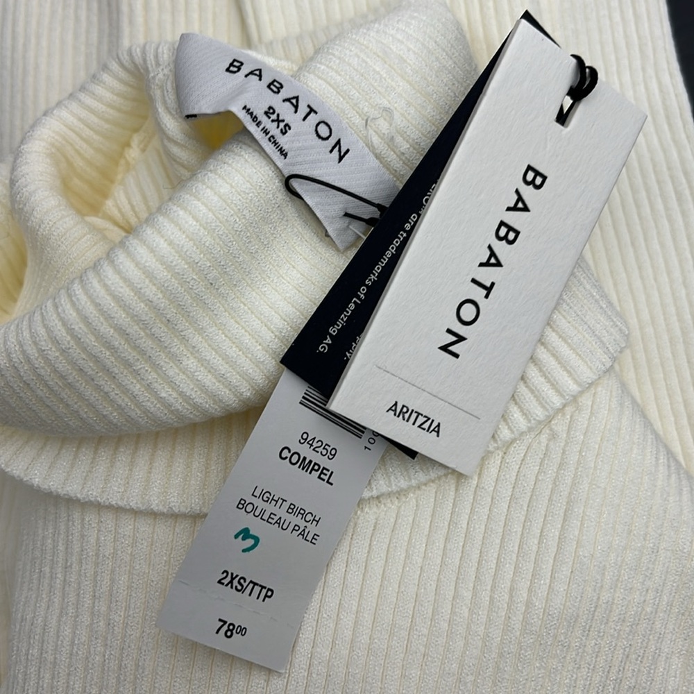 Aritzia Babaton color. Light Birch Compel Turtleneck - Picture 3 of 7